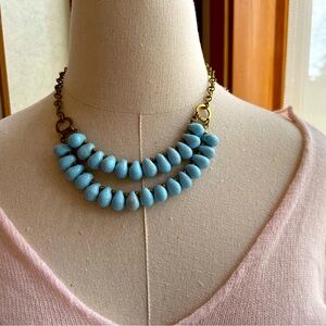 Chunky brass and ceramic choker necklace